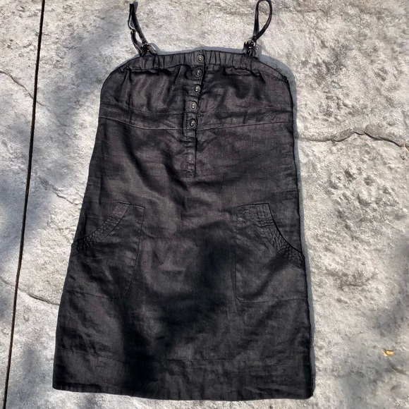 Guess jeans 100% linen dress black Small - Picture 4 of 8